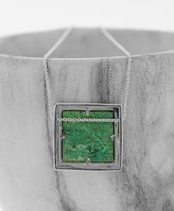 Collier pendentif en argent sterling turquoise brillant avec pierre précieuse naturelle Bijoux épais uniques pour elle - Product Image 1