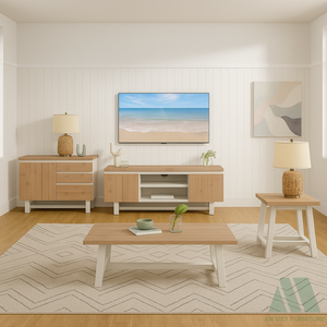 Ensemble de salon moderne en bois massif blanc Assemblage facile Meubles d'appartement de bureau à domicile de qualité supérieure Améliorations de la décoration intérieure Vietnam - Product Image 6