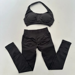 Women Seamless Yoga Set Sportswear Fitness Clothing Gym Running Leggings Workout Pants <b>Padded</b> Sports Bras 2 Pieces Sports Suits - Product Image 3