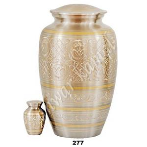 Logo personnalisé Radiance Platinum Gravure Urne funéraire en laiton conçue pour les cendres humaines Fournitures funéraires - Product Image 1