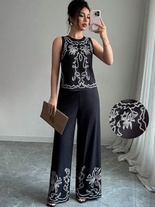Women's Casual Custom <b>Black</b> Full-Length Skirt Crop <b>Top</b> Outfits 2-Piece Set Solid Mexican Embroidery Needlepoint Pattern Short - Product Image 6
