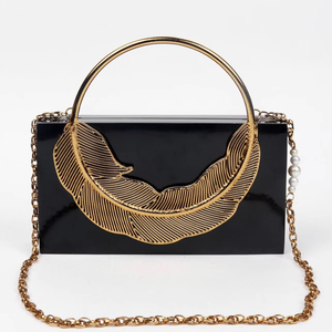 Sac à main de super qualité Sac à main exclusif en résine avec poignée en laiton Sac à main de créateur de mariage Embrayage artisanal Nouveau - Product Image 1