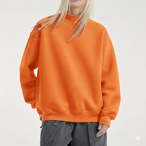 Sweat-shirt d'hiver en molleton doux à col montant oversize tendance pour femmes, confortable et chaud, décontracté pour tous les jours, streetwear - Product Image 1