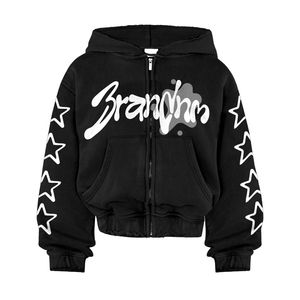 Sudaderas Extra Grandes de Felpa de Algodón Grueso 2026 para Hombre, Sudaderas con Cremallera, Sudadera con Estampado de Diamantes de Imitación y Logotipo Personalizado - Product Image 5