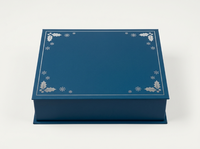 Boîte à bulles personnalisée pour Noël, en papier artistique bleu et argenté, avec pelliculage brillant, motif flocon de neige, capsules de gélules molles, bien-être des fêtes