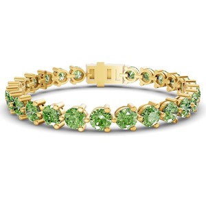 Lagoon Ocean Green Round Lab Grown Diamond Tennis Bracelet 2 Ct Tw VS Clarity 69 Diamonds 14K <b>Solid</b> <b>Gold</b> Coastal Hue Sparkle - Product Image 3