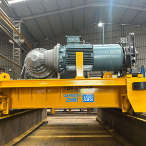 25 ton capacity double girder overhead EOT <b>crane</b> with electric hoist for industrial lifting and heavy material handling systems - Product Image 1