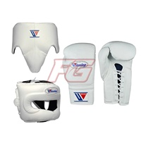 Set de Boxeo Premium: Guantes de Cuero, Protector de Cabeza, Protector Inguinal, Elástico, de Secado Rápido, Transpirable, Absorbe la Humedad, con Cordones