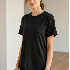 Camisetas básicas para mujer, ropa transpirable para exteriores, camiseta femenina de moda con cuello redondo, camisetas de manga corta para mujer - Product Image 5