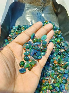 Véritable cabochon d'opale noire éthiopienne Welo brillant pierre d'opale noire de forme ovale pierre précieuse d'opale noire au prix de gros, - Product Image 2