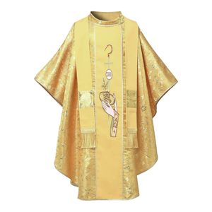 Pas cher prix conception personnalisée vêtements liturgiques chrétiens vêtements religieux catholiques pour le clergé de l'église porter des robes de prêtre chasuble - Product Image 4