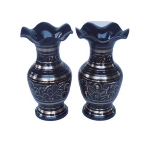 Jarrón de latón vintage de lujo, pieza decorativa artística perfecta para arreglos florales frescos y artificiales - Product Image 6