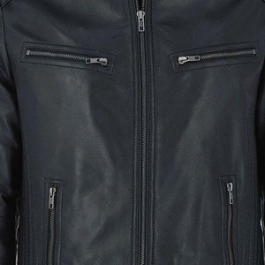 <b>Men's</b> Black PU Leather Moto <b>Jacket</b> Stand Collar Zipper Closure Slim Fit Regular Sleeve Windproof Motorcycle Outwear - Product Image 6
