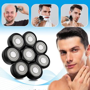 Tête de rechange pour rasoir électrique 8 têtes pour hommes, étanche IPX7, pour rasage de la tête, avec interface en allemand, pour tondeuse à barbe et cheveux - Product Image 1