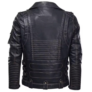 Blouson en cuir durable vierge de qualité supérieure bon marché OEM respirant à l'intérieur prix le moins cher veste en cuir PU pour hommes - Product Image 4