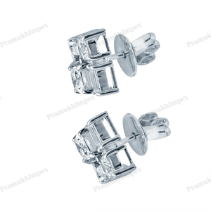 Élégant argent VVS Moissanite Baguette coupe pendentif boucle d'oreille ensemble bijoux étincelants pour les femmes cadeau parfait pour le mariage spécial - Product Image 4