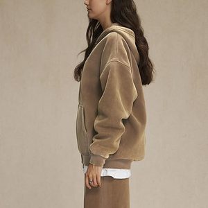 2025 nouveauté lavage à l'acide fermeture éclair sweats à capuche hommes coton de qualité supérieure Logo personnalisé Streetwear vestes zippées OEM en vrac en gros exportation - Product Image 6