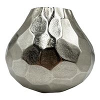 Vente en gros de vases à fleurs en aluminium pour table Vases à fleurs décoratifs argentés pour la décoration intérieure Vases élégants au design moderne