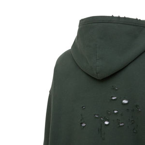 Sudaderas con capucha con diamantes de imitación personalizados para hombres, cremallera descolorida bordada con ácido lavado bordado 420 460 500 Gsm Zip Up Hoodie fabricantes - Product Image 2