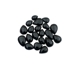 Piedra Suelta de Ónice Negro Natural en Forma de Pera para Joyería, Cabujón de Piedra Preciosa, 1 Pieza - Product Image 3