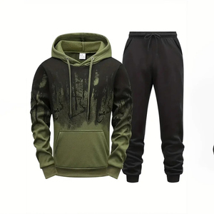 Survêtements de sport d'automne personnalisés pas chers pour hommes avec imprimé et design à franges, 100% coton, coupe ample, vêtements de sport de jogging - Product Image 5
