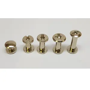 [胡安金属] 标签螺栓易于拧紧松弛控制，由黄铜材料制成，用于相册样书文件夹文具