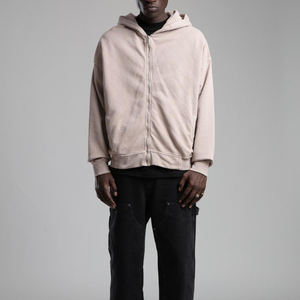 Ensembles de survêtements en coton épais délavé à l'acide avec fermeture éclair, broderie appliquée et patch, pantalons évasés et sweats à capuche pour hommes - Product Image 4