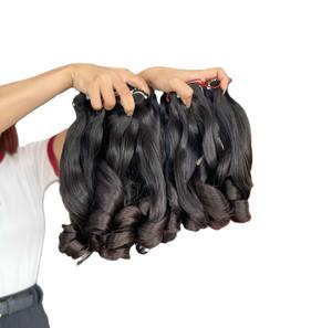 Cabello natural de la mejor calidad, color personalizado hinchable de cabello humano real con precio al por mayor - Product Image 1