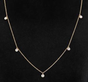 Collar de Plata de Ley 925 con Moissanita de Corte Brillante VVS de 4 mm, Cadena de Eslabones con Engaste de Bisel, Gargantilla, Collar con Colgante Elegante y Moderno - Product Image 2