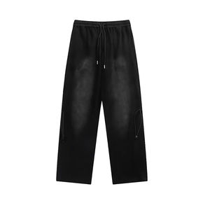 Pantalones de chándal acampanados informales personalizados para hombre de algodón 100% de alta calidad, pantalones de pierna ancha, pantalones de chándal apilados para hombre - Product Image 3