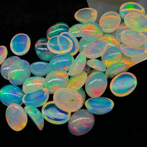 Cabochon d'opale éthiopienne bonne qualité Multi Flashy Opal Cabochon Lot forme ovale Welo opale pour la fabrication de bijoux - Product Image 2