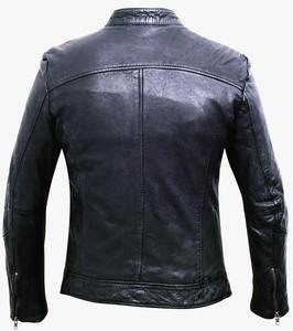 Chaqueta de motorista de cuero de manga larga para hombre negra personalizada, ropa de calle de nuevo diseño de alta calidad, bolsillo con cierre de cremallera, venta al por mayor - Product Image 2
