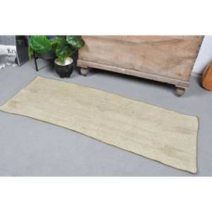 Tapis turc moderne vintage 19 'X 49' beige Oasis en laine tissée à plat avec motif patchwork pour décorations de salon - Product Image 2