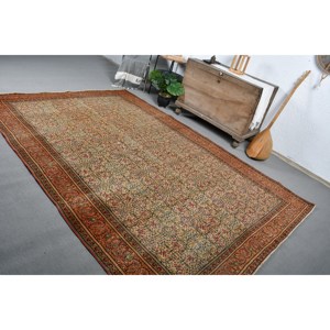 Alfombra turca Vintage clásica naranja Beige 6,3X9,4 pies hecha a mano Patchwork rectángulo diseño lana poliéster para adolescentes - Product Image 5
