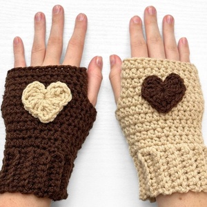 Guantes de Invierno _ Guantes sin Dedos con Patrón de Crochet Acanalado - Product Image 2