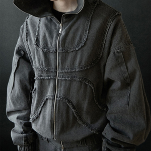 เสื้อมีฮู้ดแบบมีซิปสำหรับผู้ชายกางเกงยีนส์ซักได้ - Product Image 4
