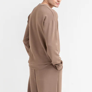 100% coton sweat à col rond hommes sweats à col rond personnalisé éponge hommes sweat à manches longues français - Product Image 6
