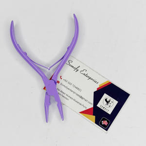 Outil d'extension de cheveux multifonction de haute qualité pince dissolvant de perles en acier inoxydable enduit de violet poignée en plastique cheveux durables - Product Image 3