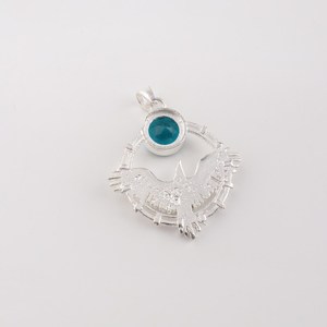 Pendentif en apatite argent 925, collier en argent sterling fait main, pierre de naissance de mars, bijoux pour femmes, cadeau, mode, qualité supérieure IGI - Product Image 5