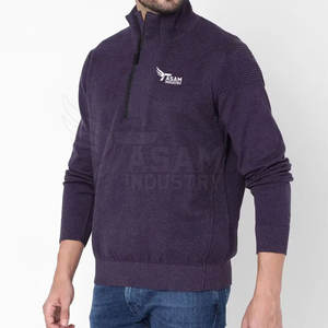 Sudaderas Personalizables para Hombre con Cierre de Cremallera de un Cuarto, Sudaderas de Alta Calidad en Felpa de Algodón, Color Sólido - Product Image 2