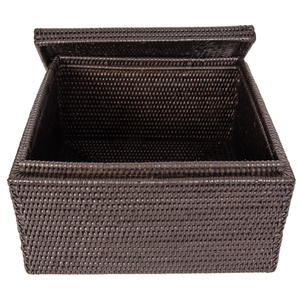 Sisu Handicraft Eco-Friendly Simple Natural White <b>Black</b> Rattan <b>Storage</b> <b>Baskets</b> <b>with</b> Lid Multi-Purpose for Food Use - Product Image 6