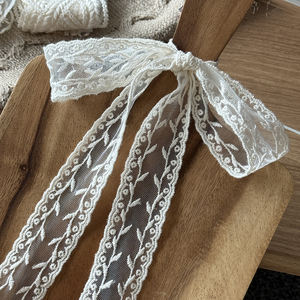 3.5cm Leaf garland Floral Edge <b>Trim</b> Korean Tulle Lace Embroidered Cotton Lace Wide for DIY Wedding Decor 1.38 inches - Product Image 3