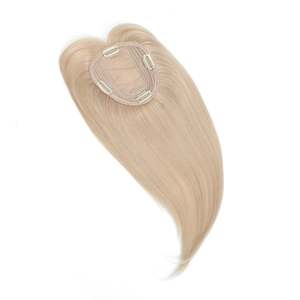 ท็อปเปอร์ผมแท้ยุโรปแบบเรมี่ พร้อมหน้าม้า ฐานไหม สีบลอนด์แชมเปญ # 51 - Product Image 3