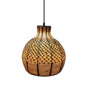 Lámpara colgante de ratán de diseño fabuloso, pantalla tejida, luces colgantes para sala de estar, dormitorio, lámpara colgante decorativa para la venta - Product Image 3