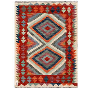 Alfombra Kilim de Maimana, Afganistán, 117 x 85 cm, Tapiz para Colgar en la Pared - Product Image 1