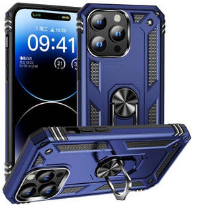 เคส iPhone 15 Pro Max 6.7 พรีเมียม พร้อมขาตั้งแบบวงแหวนและแม่เหล็ก - Product Image 1