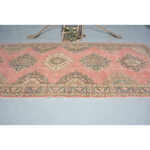 Vintage <b>Runner</b> Rug 5x12.9 ft (153x393 cm), Turkish <b>Red</b> Moroccan Rug - Product Image 3