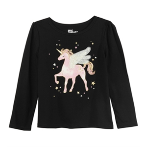 Maglietta Polo per Bambina Epic Threads con Unicorno Alato, Nera, Taglia 4T, in Cotone Jersey Casual con Logo Stampato - Product Image 1