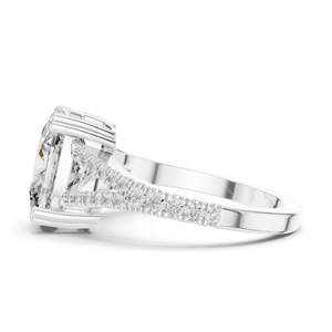 Anillo de compromiso de 5.32 CT con diamante de laboratorio de corte cojín y tallo dividido para mujer, claridad VVS-VS EF, oro de 18K, 14K, 10K y plata 925 - Product Image 6