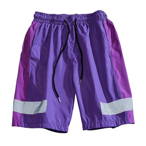 Wholesale Men's Casual Nylon Cargo Shorts Solid Pattern Mid Waist Windbreaker <b>Reflective</b> Drawstring Closure Custom Polyester - Product Image 3